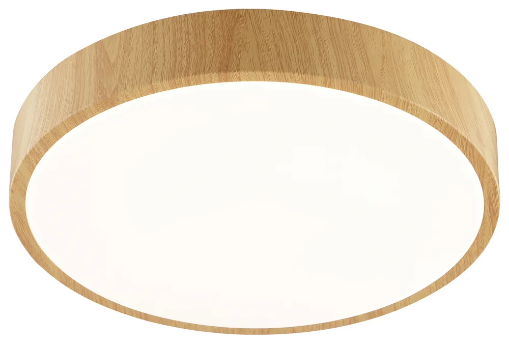BRILLIANT LED-Deckenleuchte, Ø 33 cm, 18 W, 3000 K, 1800 lm, warmweiß, IP20, Holzoptik