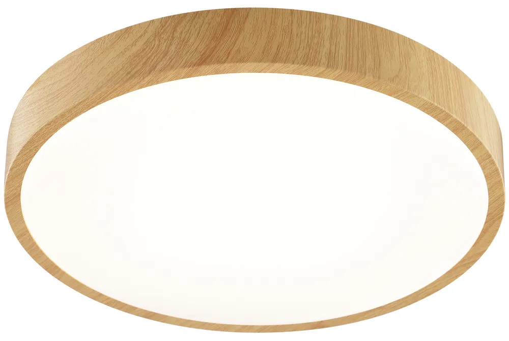BRILLIANT LED-Deckenleuchte, Ø 38,5 cm, 24 W, 3000 K, 2300 lm, warmweiß, IP20, Holzoptik