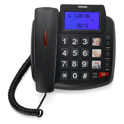 Brondi Telefono Fisso Bravo 90 LCD Nero Audio Boost/Vivavoce/Lista Chiamate