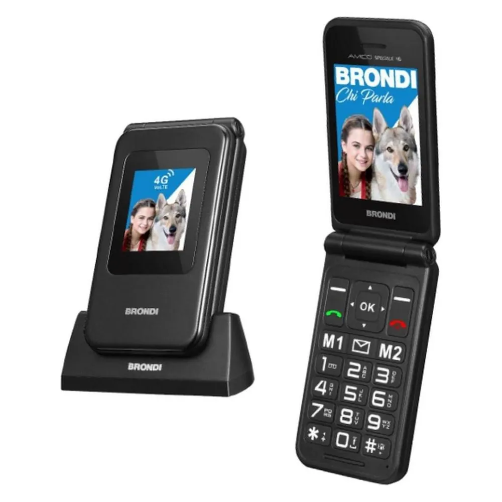 Telefon Brondi 10281080 4G Dual SIM 2.8" Schwarz Metall