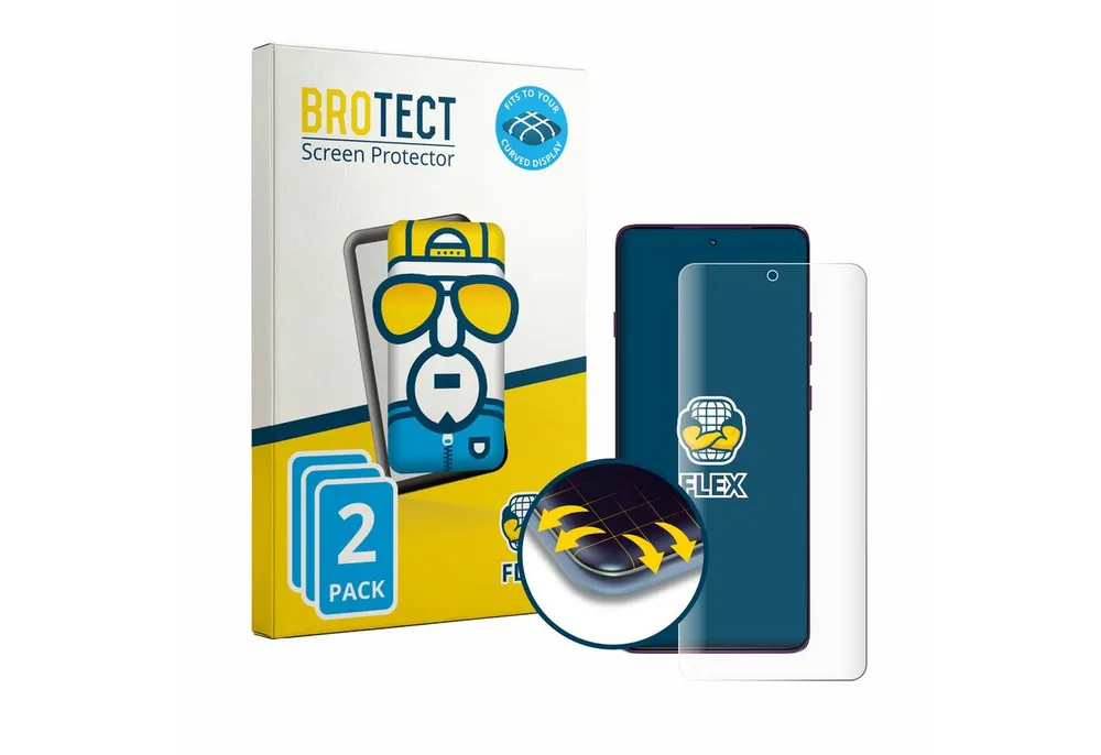BROTECT Displayschutzfolie Fullscreen Schutzfolie für Motorola Edge 60 Pro, 2 Stück, Displayschutz Folie Fullcover Klar Transparent