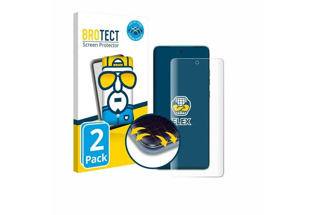 BROTECT Displayschutzfolie Fullscreen Schutzfolie für Motorola Edge 60 Fusion, 2 Stück, Displayschutz Folie Fullcover Klar Transparent