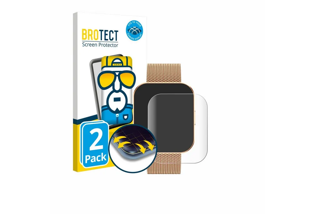 BROTECT Displayschutzfolie Fullscreen Schutzfolie für Levowatch TINY, 2 Stück, Displayschutz Folie Fullcover Klar Transparent