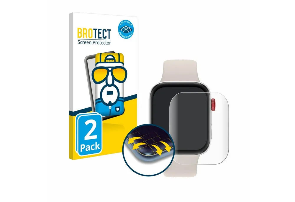 BROTECT Displayschutzfolie Fullscreen Schutzfolie für Huawei Watch Fit 3, 2 Stück, Displayschutz Folie Fullcover Klar Transparent