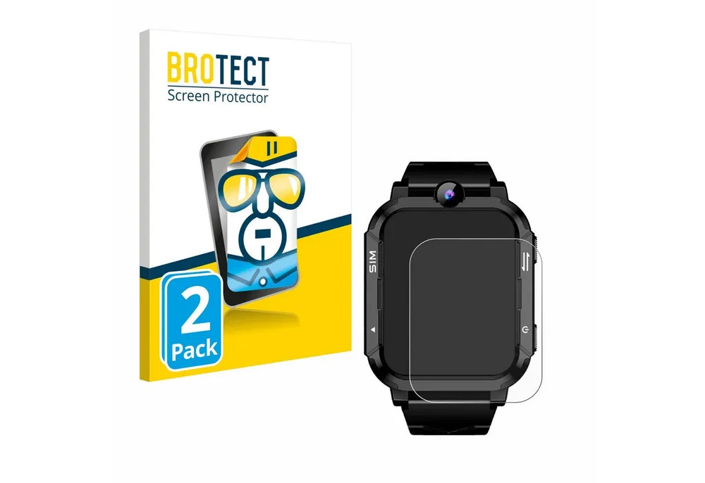 BROTECT Displayschutzfolie Schutzfolie für Blackview Z20 Kids Smartwatch, 2 Stück, Displayschutz Schutz Folie Klar Transparent