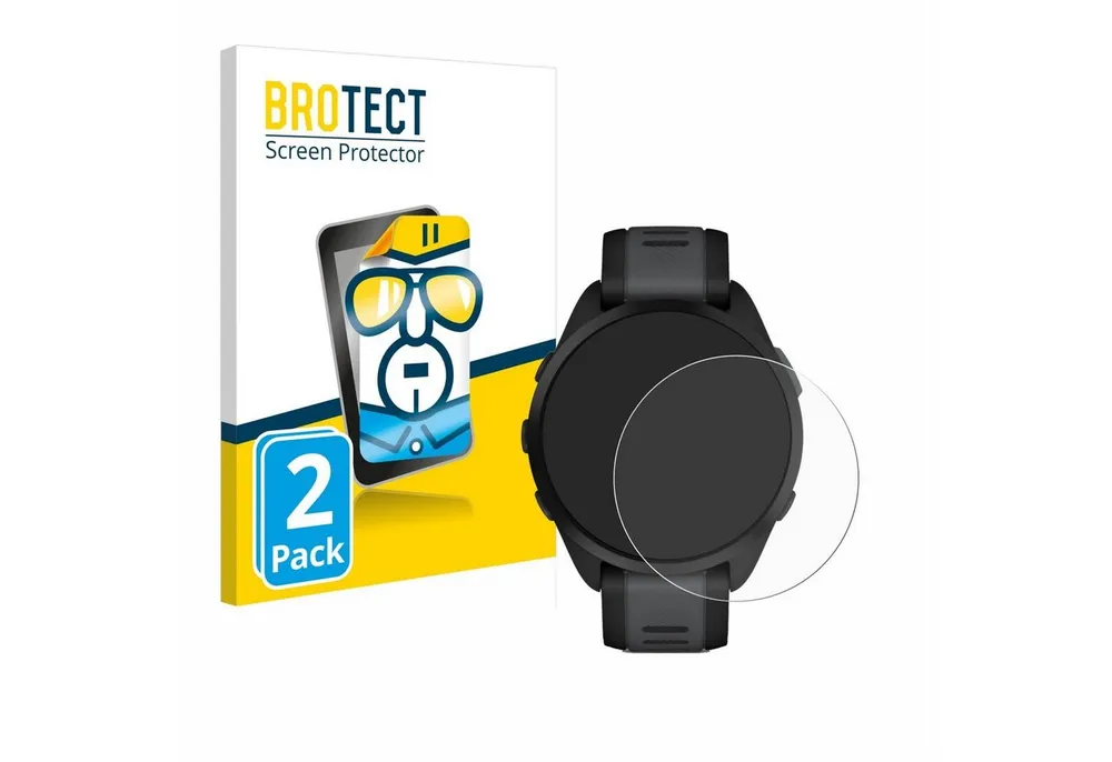 BROTECT Displayschutzfolie Schutzfolie für Garmin Forerunner 165, 2 Stück, Displayschutz Schutz Folie Klar Transparent