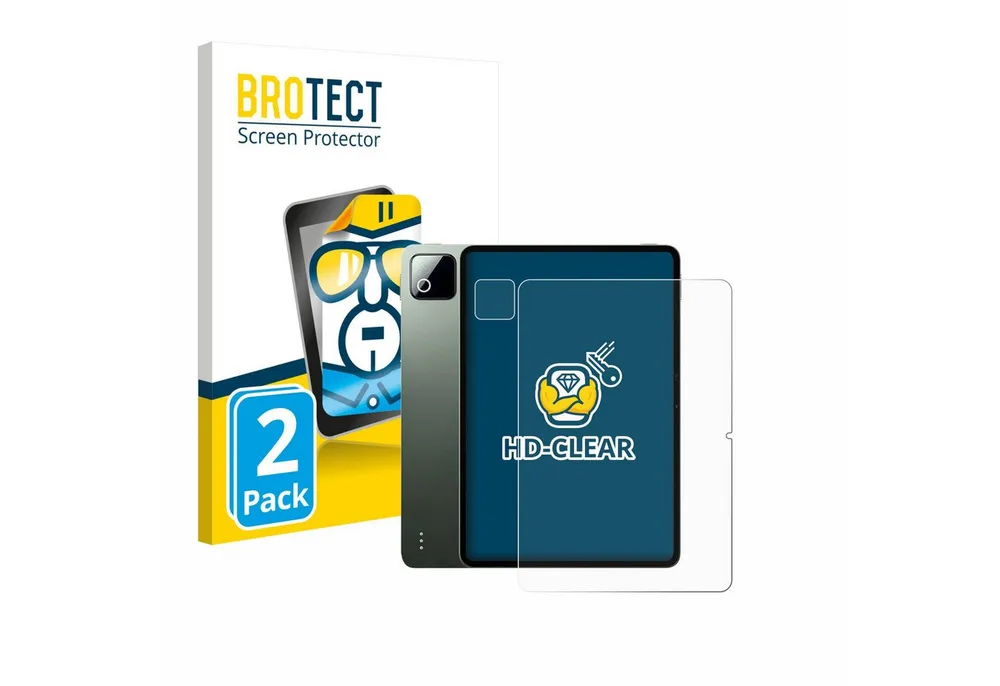 BROTECT Displayschutzfolie Schutzfolie für Xiaomi Pad 8 Pro (Display+Kamera), 2 Stück, Displayschutz Schutz Folie Klar Transparent