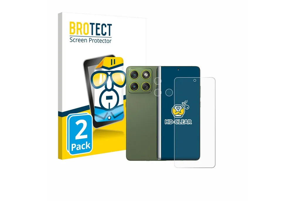 BROTECT Displayschutzfolie Schutzfolie für Motorola Edge 70 (Display+Kamera), 2 Stück, Displayschutz Schutz Folie Klar Transparent