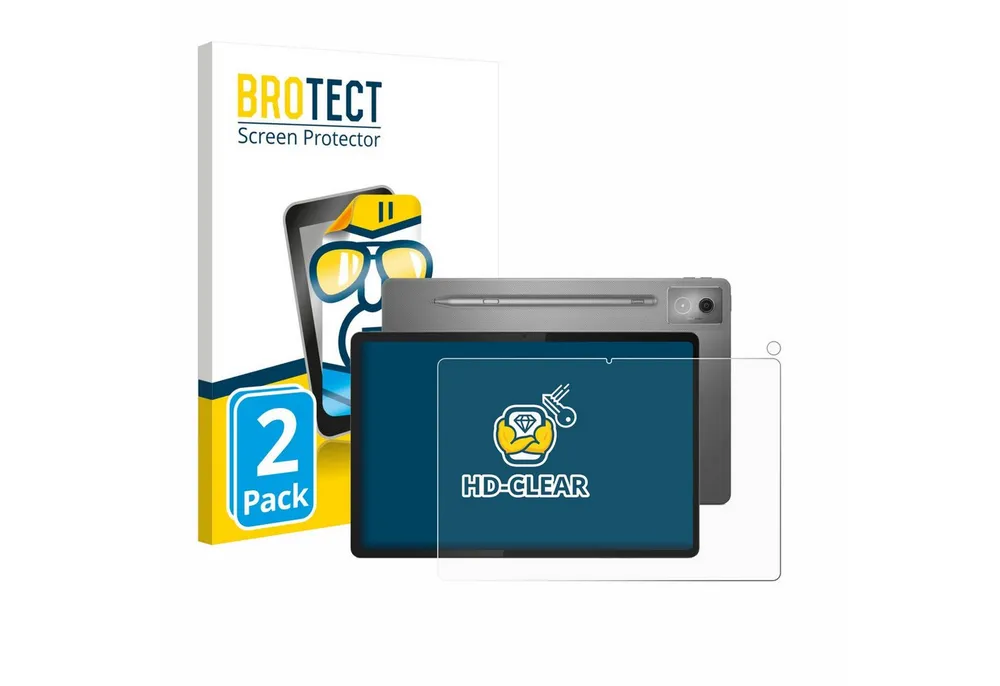 BROTECT Displayschutzfolie Schutzfolie für Lenovo Idea Tab Pro 12.7" (Display+Kamera), 2 Stück, Displayschutz Schutz Folie Klar Transparent
