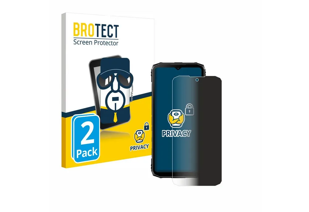 BROTECT Displayschutzfolie Sichtschutzfolie für Doogee Blade 10 Ultra, 2 Stück, Anti-Spy Privacy Sichtschutz Blickschutzfolie Blaulicht-Schutz