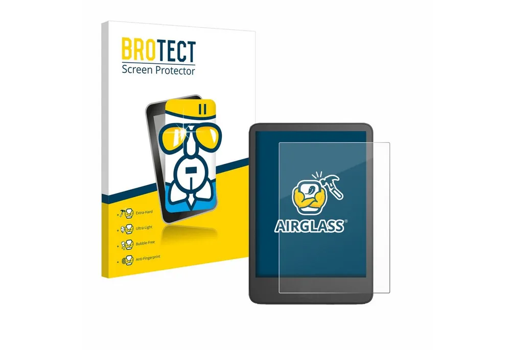 BROTECT Displayschutzglas Folie für Amazon Kindle 2024, Schutzfolie Glas Panzer Display Schutz klar