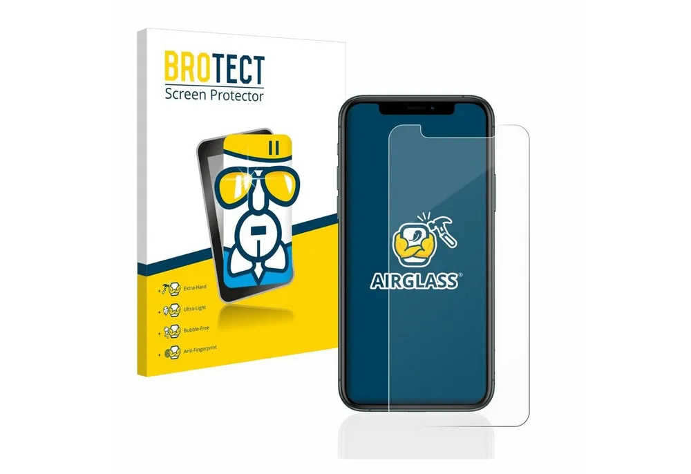 BROTECT Displayschutzglas Folie für Apple iPhone 11 Pro, Schutzfolie Glas Panzer Display Schutz klar