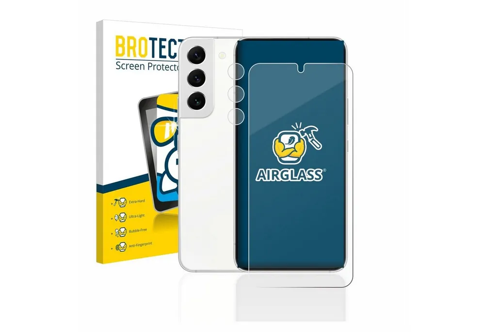 BROTECT Displayschutzglas Folie für Samsung Galaxy S22 5G (Display+Kamera), Schutzfolie Glas Panzer Display Schutz klar