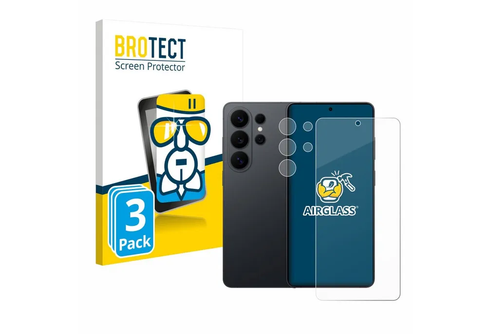 BROTECT Displayschutzglas Folie für Samsung Galaxy S26 Ultra (Display+Kamera), 3 Stück, Schutzfolie Glas Panzer Display Schutz klar