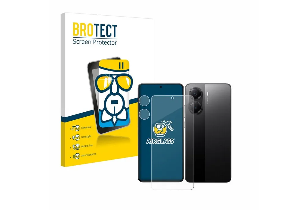 BROTECT Displayschutzglas Folie für Xiaomi Poco X7 Pro (Display+Kamera), Schutzfolie Glas Panzer Display Schutz klar