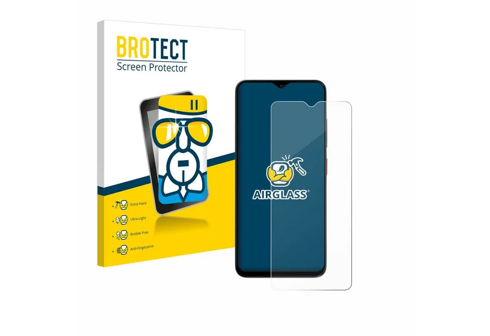 BROTECT Displayschutzglas Folie für ZTE Blade A35e, Schutzfolie Glas Panzer Display Schutz klar
