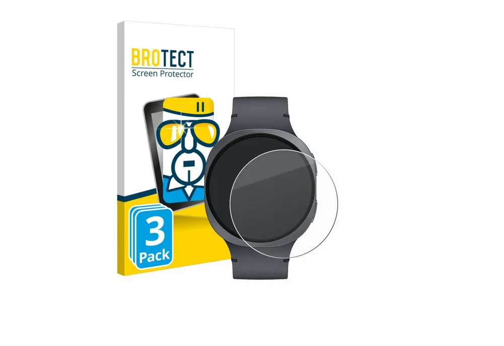 BROTECT Displayschutzglas Schutzglas für Samsung Galaxy Watch 8 (44 mm), 3 Stück, Displayschutz 9H Schutz Glas Klar Transparent