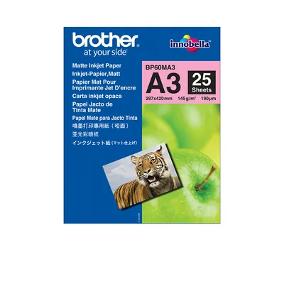 Papier für Brother BP60MA3 Drucker A3 matt 25 Blatt 145 g/m²