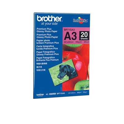 Brother BP71GA3 Fotopapier Glossy Premium Plus A3 260 g/m² 20 Blatt