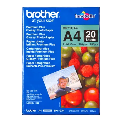 Fotopapier Brother Glossy Premium Plus A4 260g/m² 20 Blatt Hochglanz