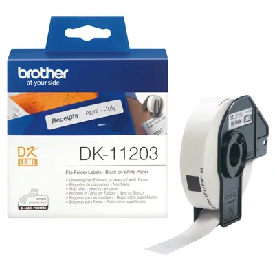 Etikettenband für Brother-Drucker DK-11203 41 mm Schwarz auf Weiß