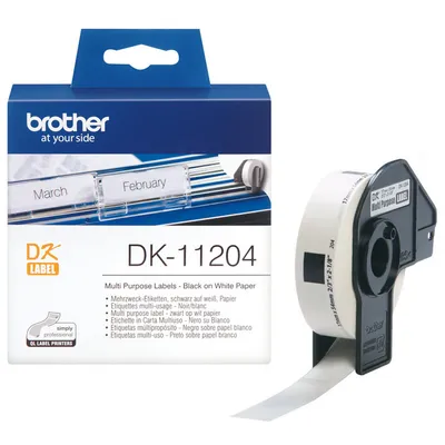 Brother DK-11204 Etiketten erstellendes Band Schwarz auf weiss