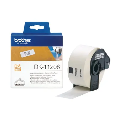 Brother DK-11208 Etiketten erstellendes Band Schwarz auf weiss
