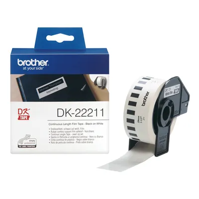 Brother DK-22211 Endlose Etiketten Schwarz auf Weiß 2,9 cm x 15,24 m