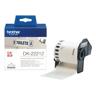 Etikettenband Brother DK-22212 Schwarz auf Weiß 62 mm x 15,24 m Thermodirekt