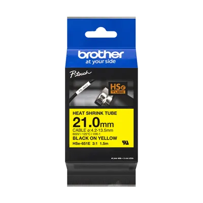 Band für Etikettendrucker Brother HSE-651E Gelb 69 mm