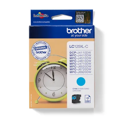 Tintenpatrone Brother LC-125XLC Cyan 1200 Seiten Einzelpackung