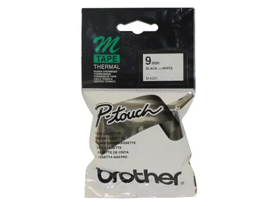 Etikettenband für Brother-Drucker MK221 Schwarz auf Weiß 9 mm x 8 m