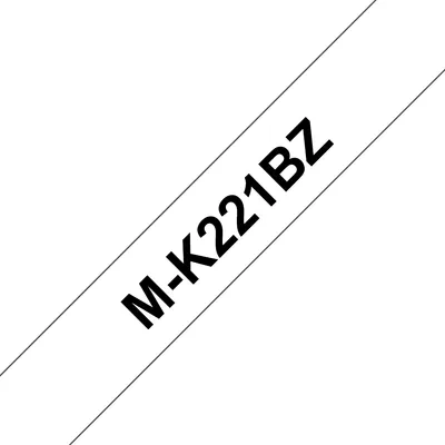 Brother M-K221B Thermotransferband Schwarz auf Weiß 9mm x 8m M-Laminat