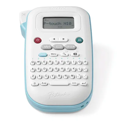 Tragbarer Thermodrucker Brother PT-N10 mit QWERTY-Tastatur und LCD-Display