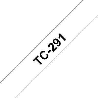 Etikettenband Brother TC-291 9 mm Schwarz auf Weiß