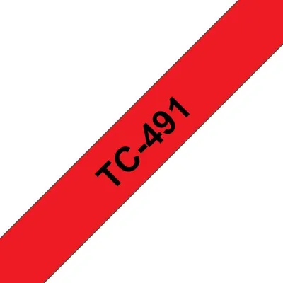 Band Brother TC-491 Schwarz auf Rot 9 mm x 7,7 m für Beschriftungsgeräte