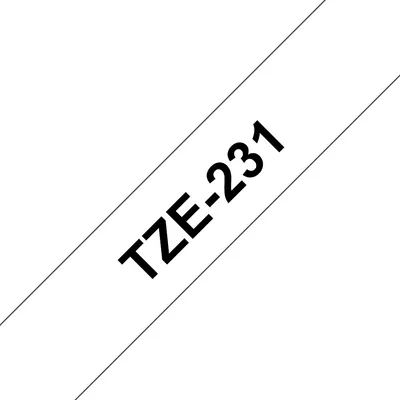 TZe-231 schwarz auf weiß Schriftband