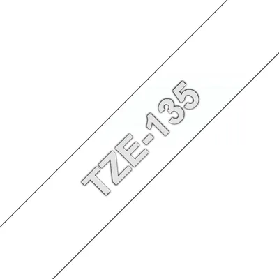 Band Brother TZE-135 Weiß auf Transparent 12 mm 8 m laminiert