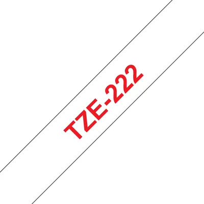Band für Etikettendrucker Brother TZE-222 Rot auf Weiß 9 mm