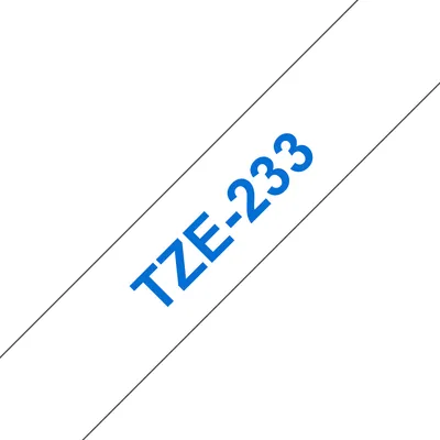 Band für Etikettendrucker Brother TZE-233 Blau auf weiß 12 mm 8 m