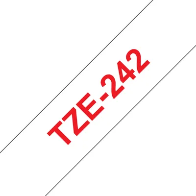Brother TZe-242 | tze242 | Selbstklebend - Rot auf Weiß