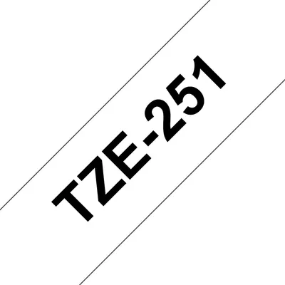 Etikettenband Brother TZe-251 Schwarz auf Weiß 24mm Laminiert 8m