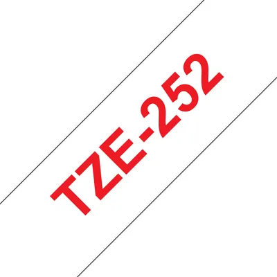 Band für Etikettendrucker Brother TZE-252 Rot auf Weiß 2,4 cm