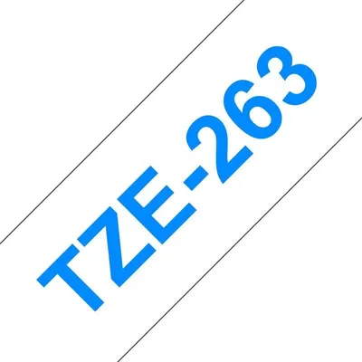 Band für Etikettendrucker Brother TZE-263 Blau auf weiß 3,6 cm x 8 m
