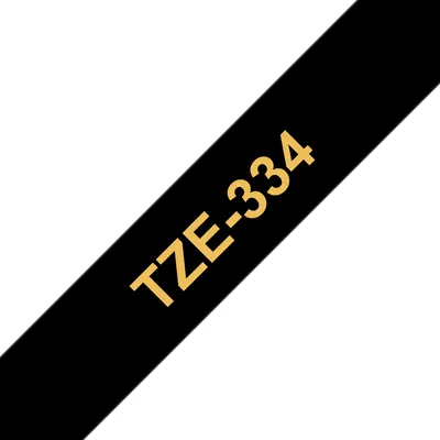Band Brother TZE-334 Gold auf Schwarz 12 mm x 8 m Laminiert