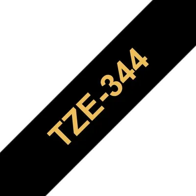 Band Brother TZE-344 Gold auf Schwarz 18 mm 8 m laminiert