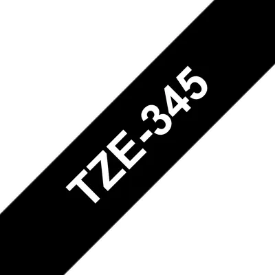 Band Brother TZE-355 Weiss auf Schwarz 24 mm Laminiert Widerstandsfähig