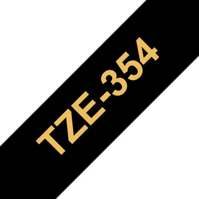 Band für Etikettendrucker Brother TZE-354 Gold auf Schwarz 24 mm x 8 m