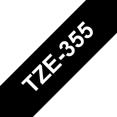 Beschriftungsband Brother TZE-355 Weiß auf Schwarz 24 mm laminiert widerstandsfähig