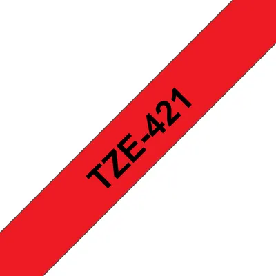 Brother TZe Band Schwarz auf Rot 9 mm x 8 m Laminierte Beschriftungsklebeband